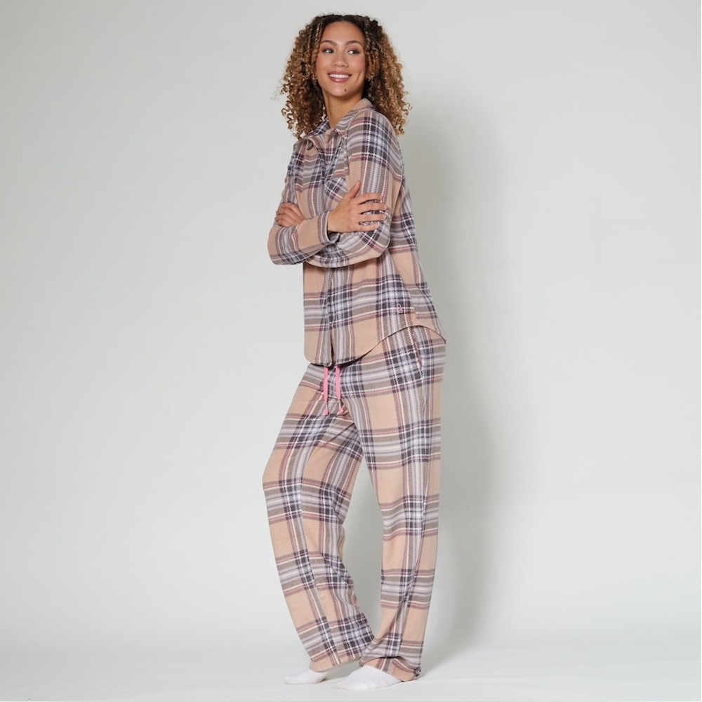 Cuddl Duds Fleecewear With Stretch Button Front soft pajama set women’s size XL